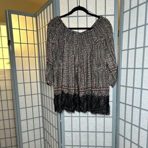 Anthropologie Vanessa Virginia Elegant Black and Tan Women's Top